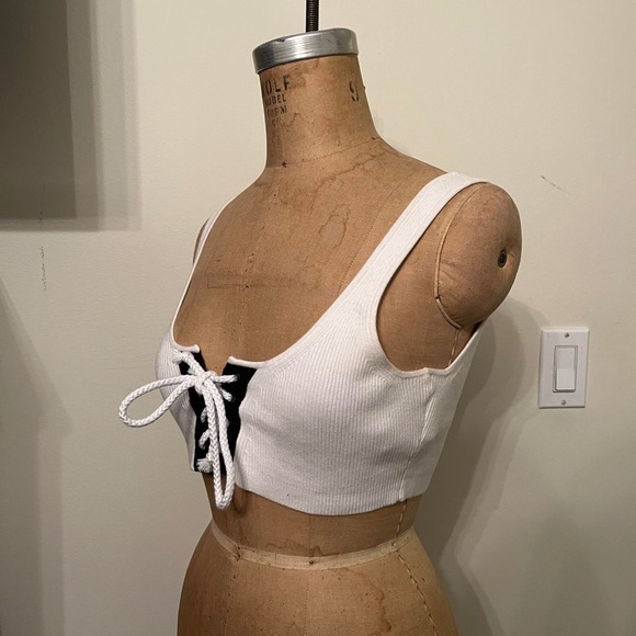 Fenty Puma by Rihanna Ribbed Lace-Up Cropped Bra Top - Picture 5 of 8